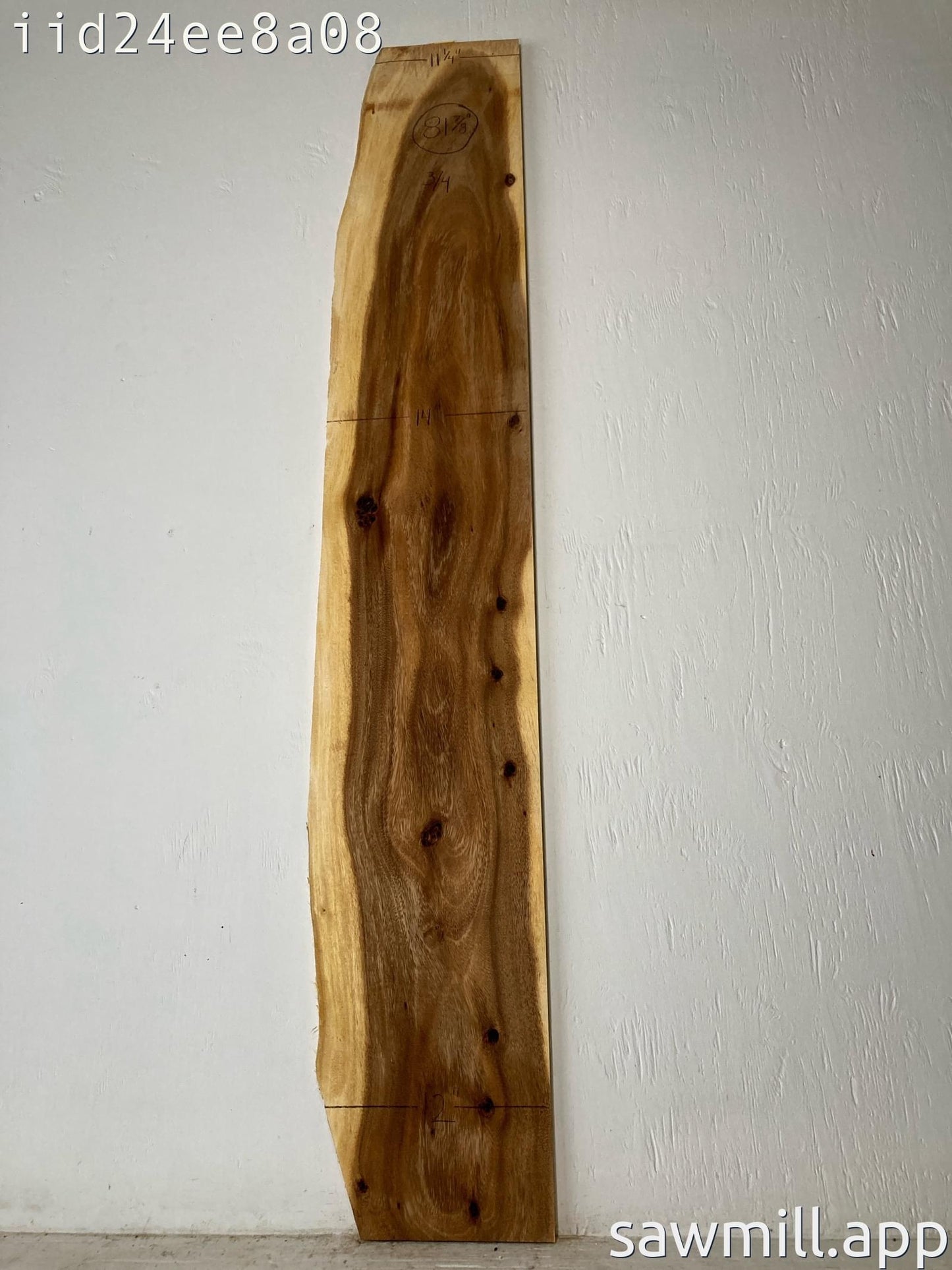 0.75" x 14" x 81" Monkeypod