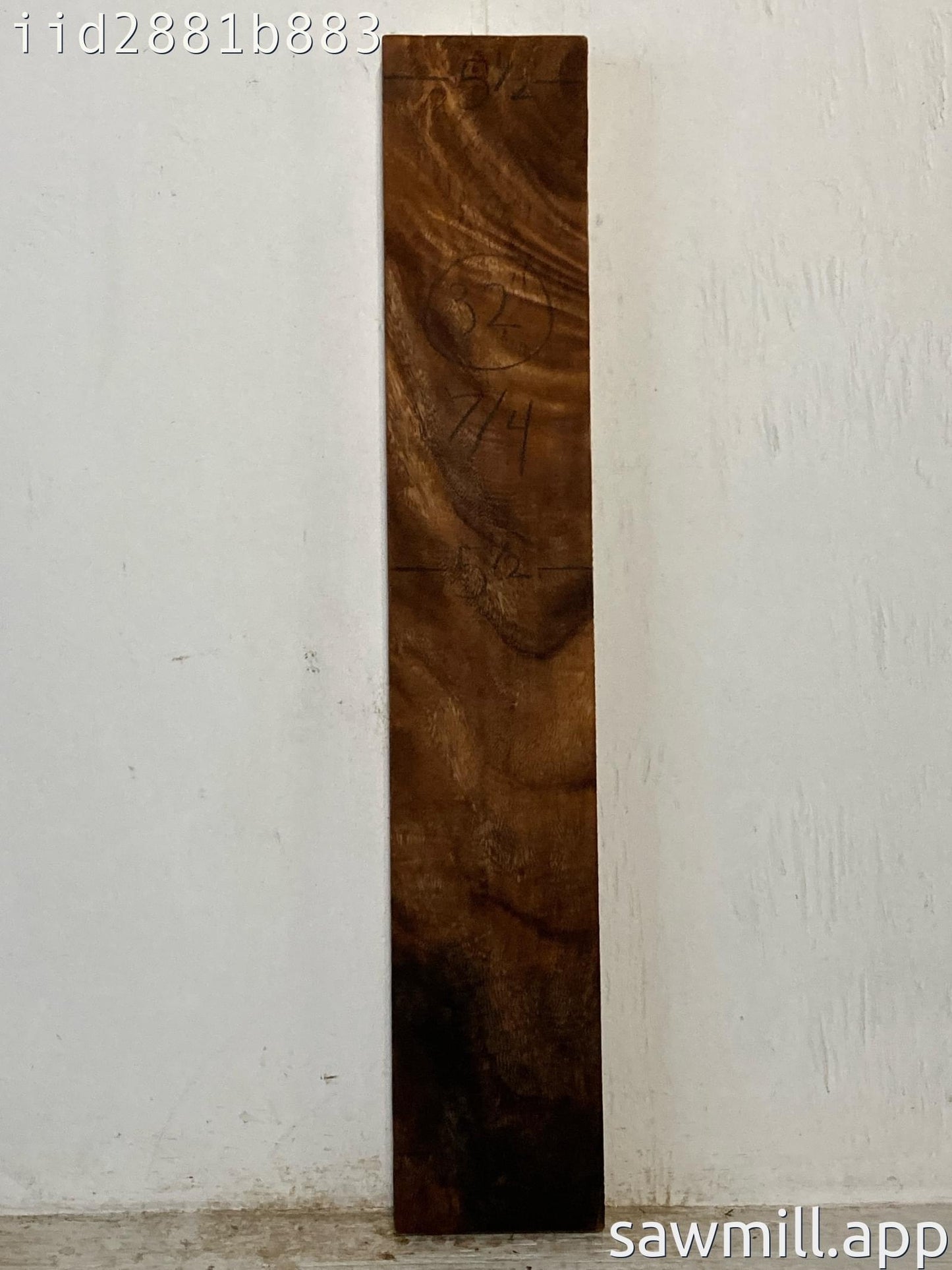 1.75" x 5" x 32" Monkeypod