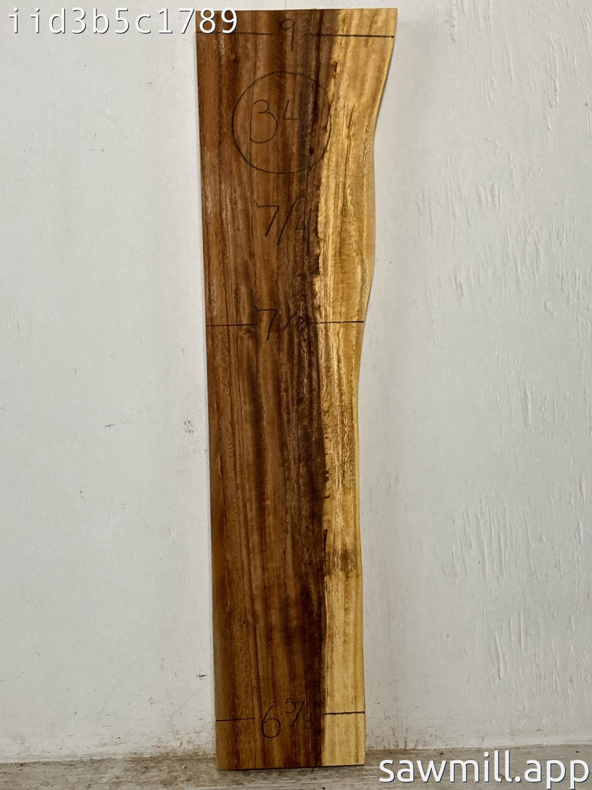 1.75" x 9" x 34" Monkeypod