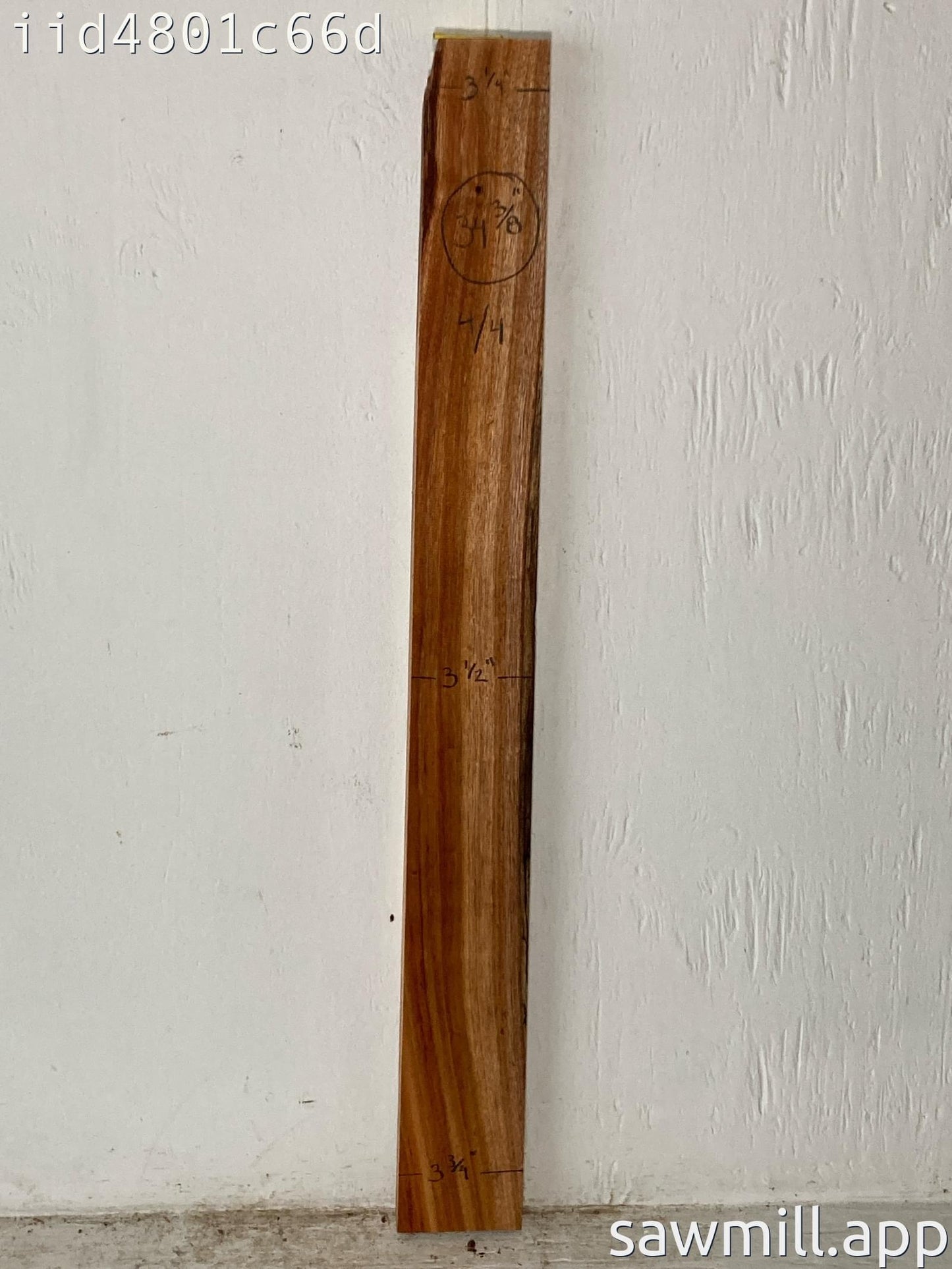 1" x 3" x 34" Koa