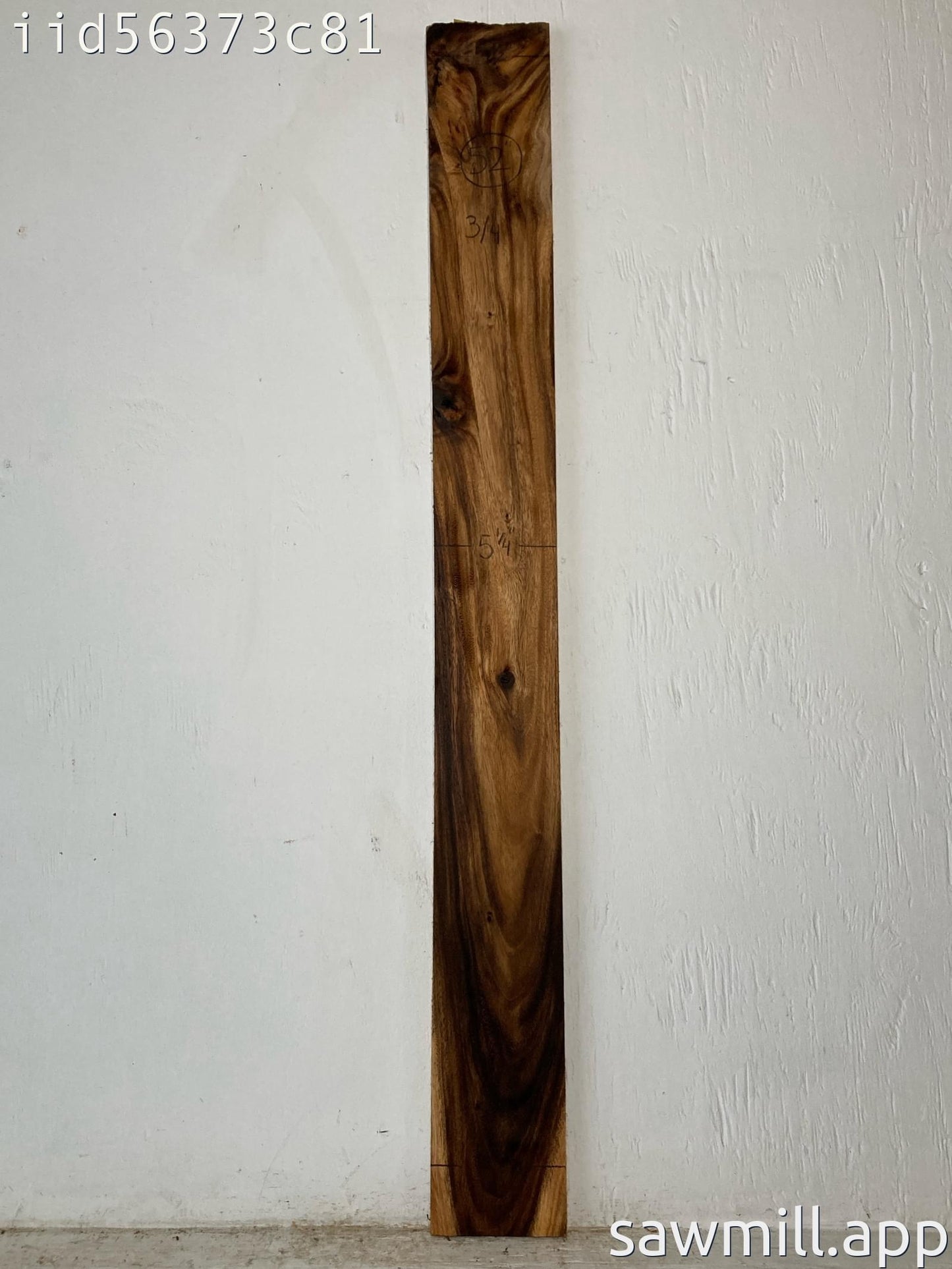 0.75" x 5" x 52" Monkeypod
