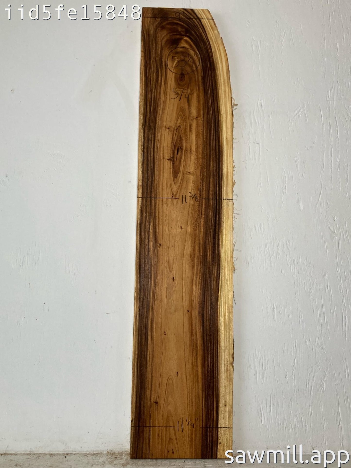 1.25" x 11" x 53" Monkeypod