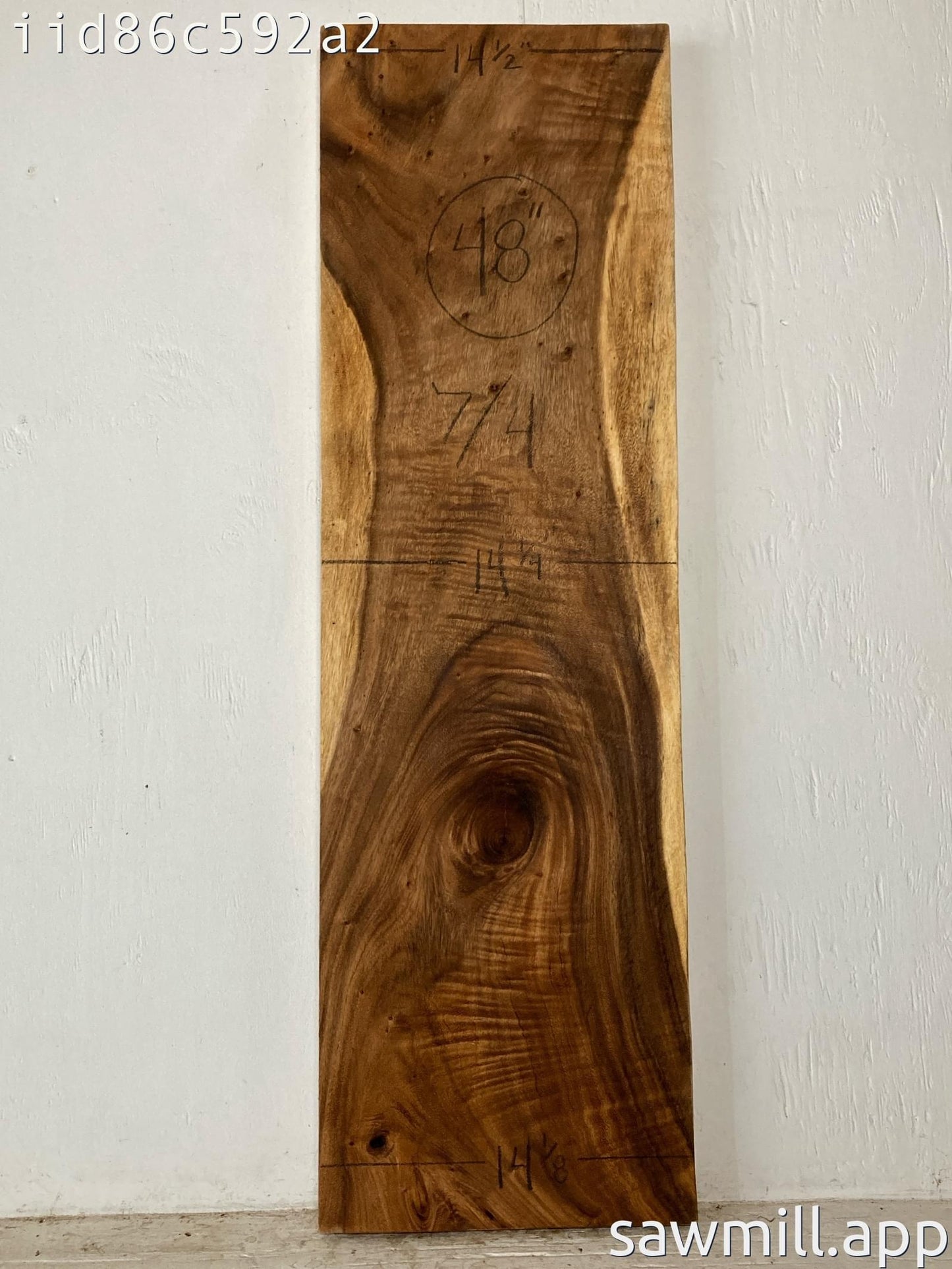 1.75" x 14" x 48" Monkeypod