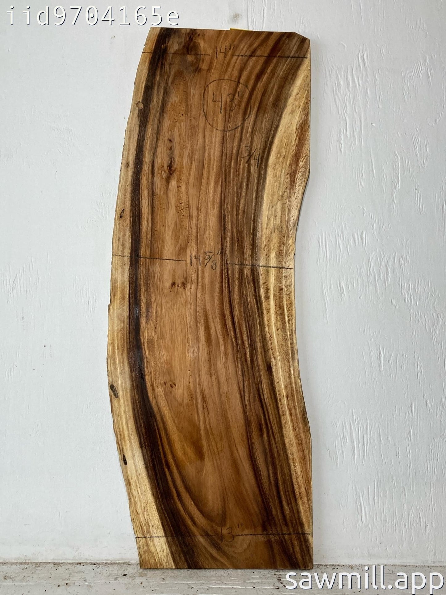 0.75" x 14" x 43" Monkeypod