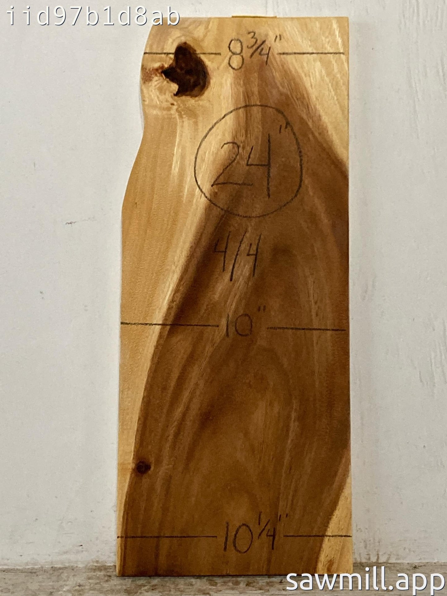 1" x 10" x 24" Monkeypod