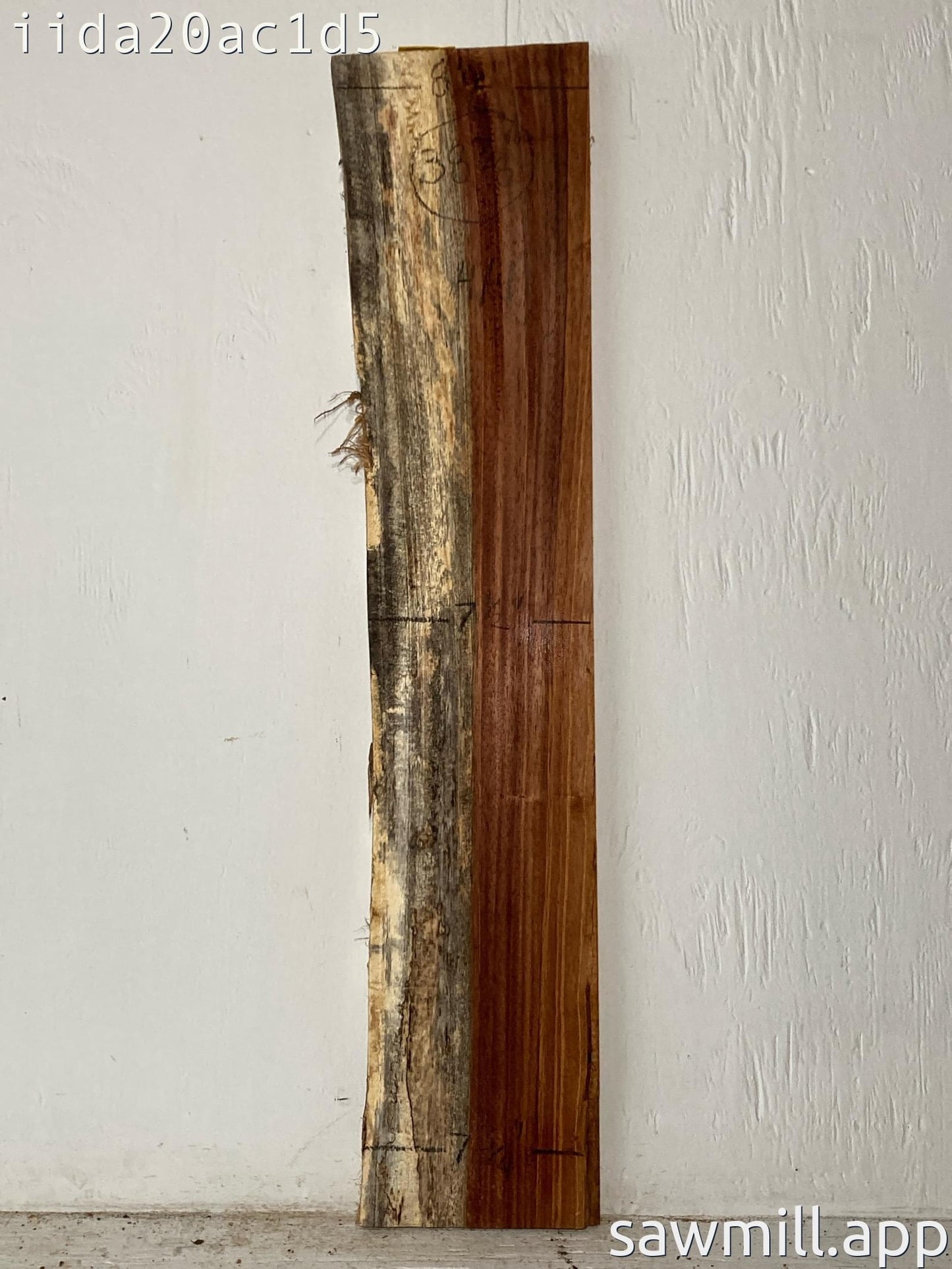1" x 8" x 38" Chocolate Albizia