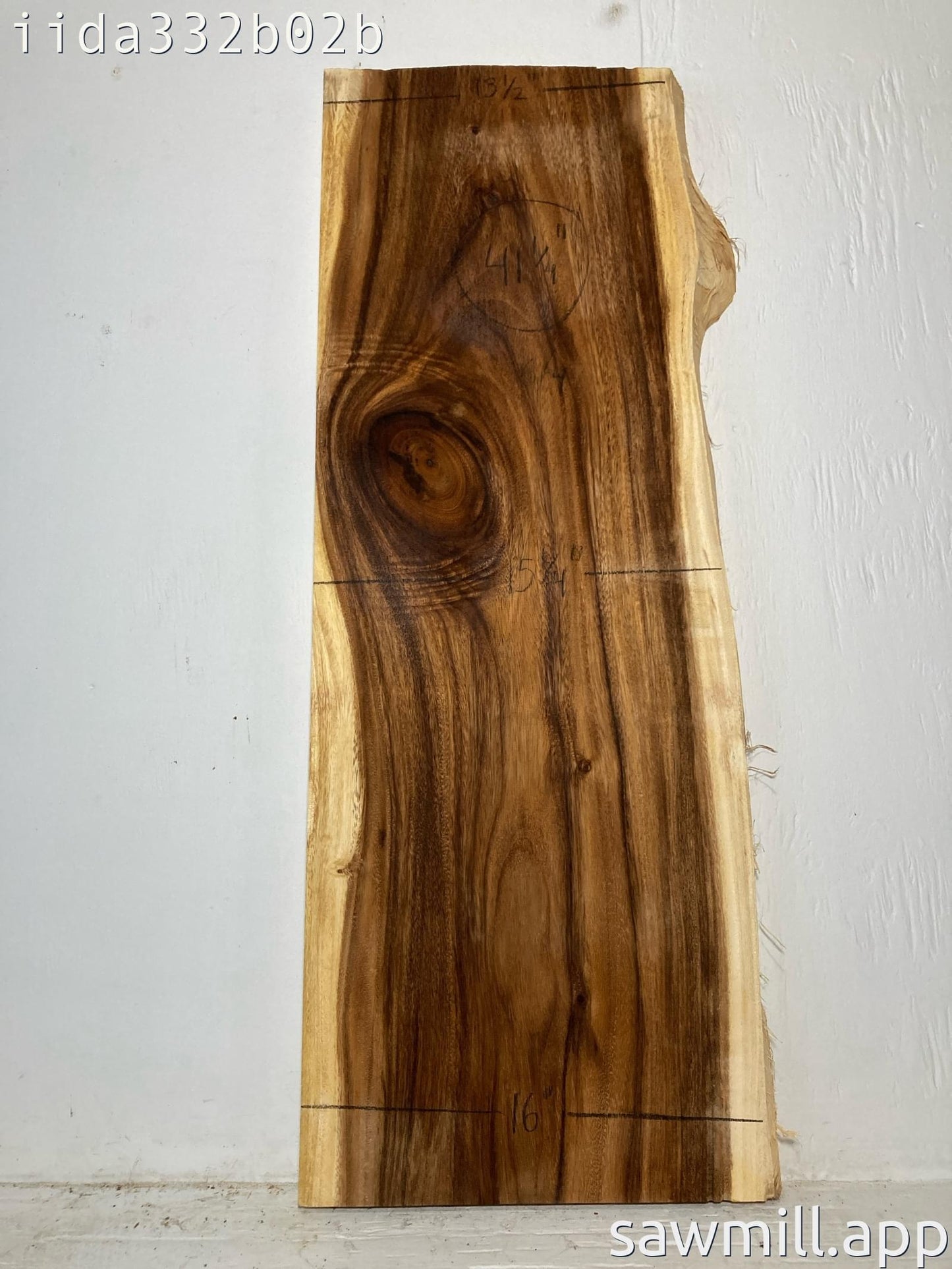 1.5" x 16" x 41" Monkeypod