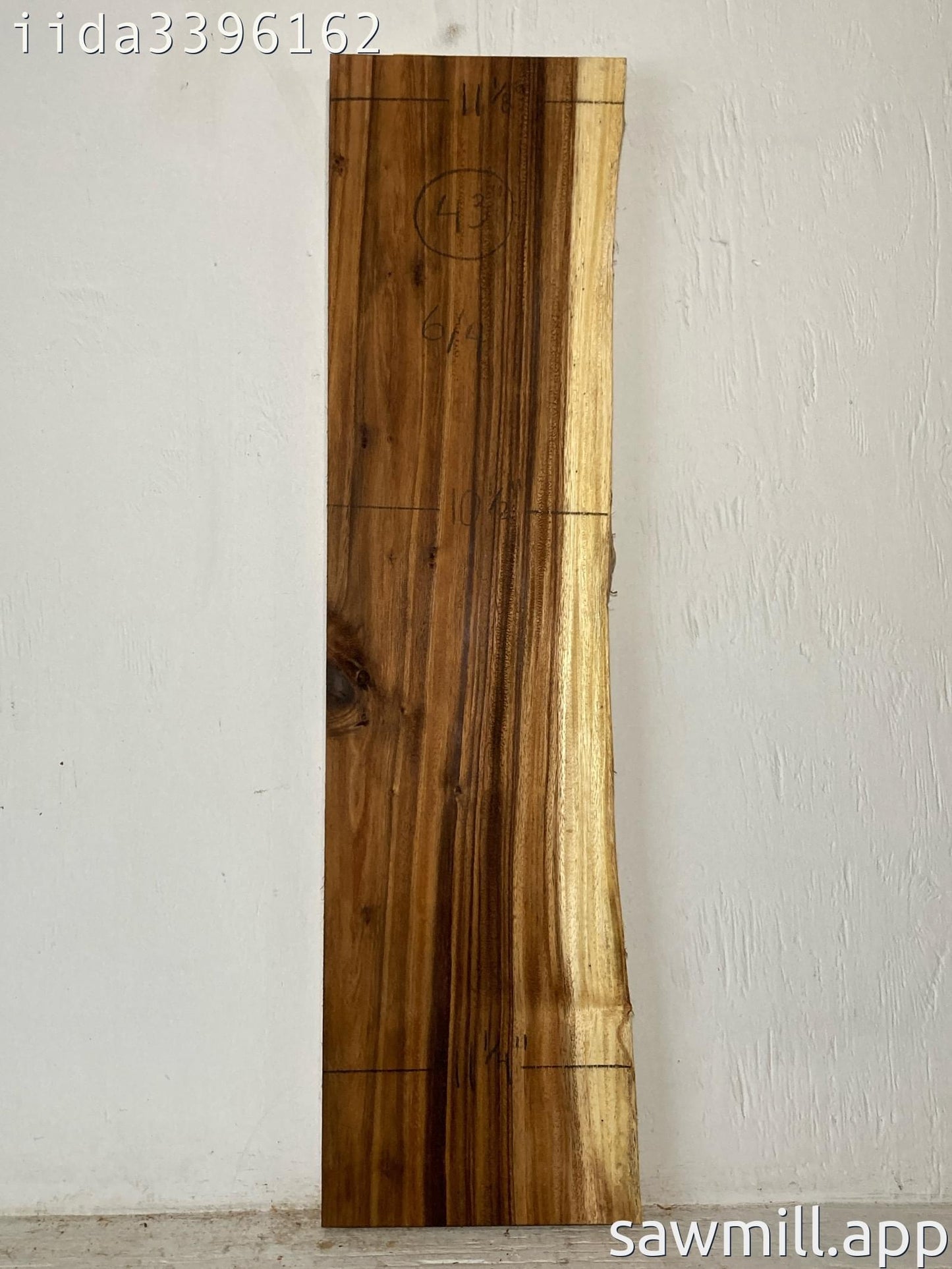 1.5" x 11" x 43" Monkeypod