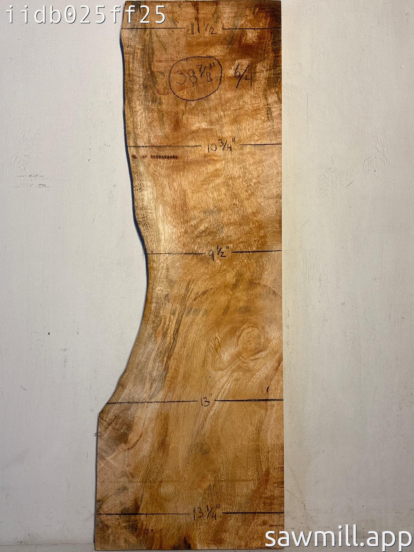 1.5" x 13" x 38" Mango