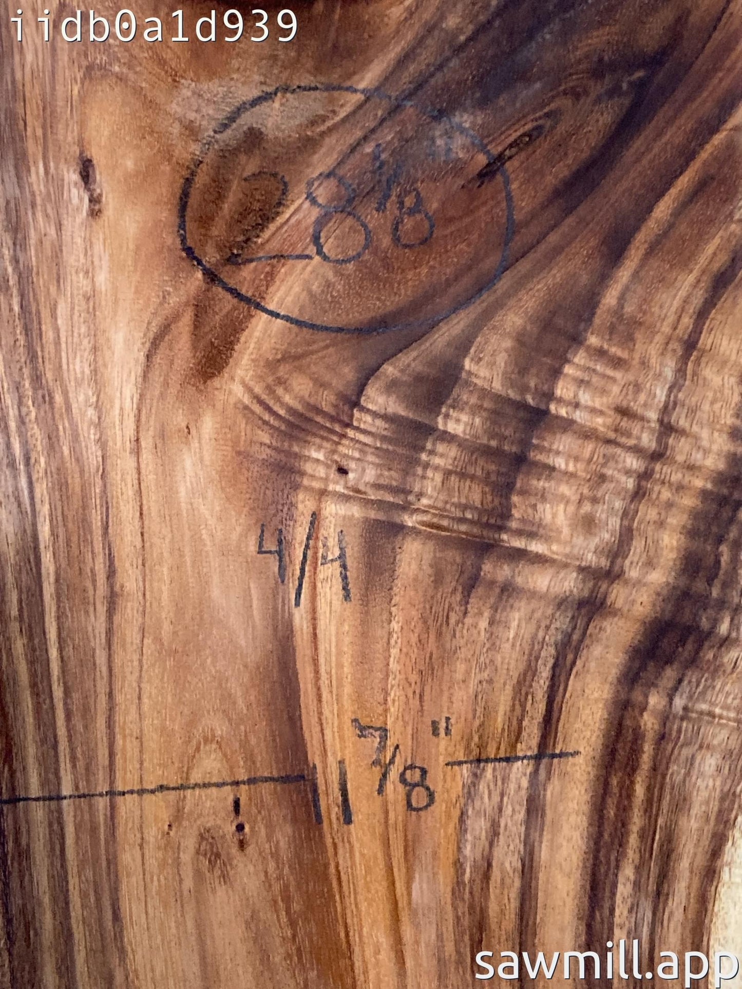 1" x 12" x 28" Monkeypod