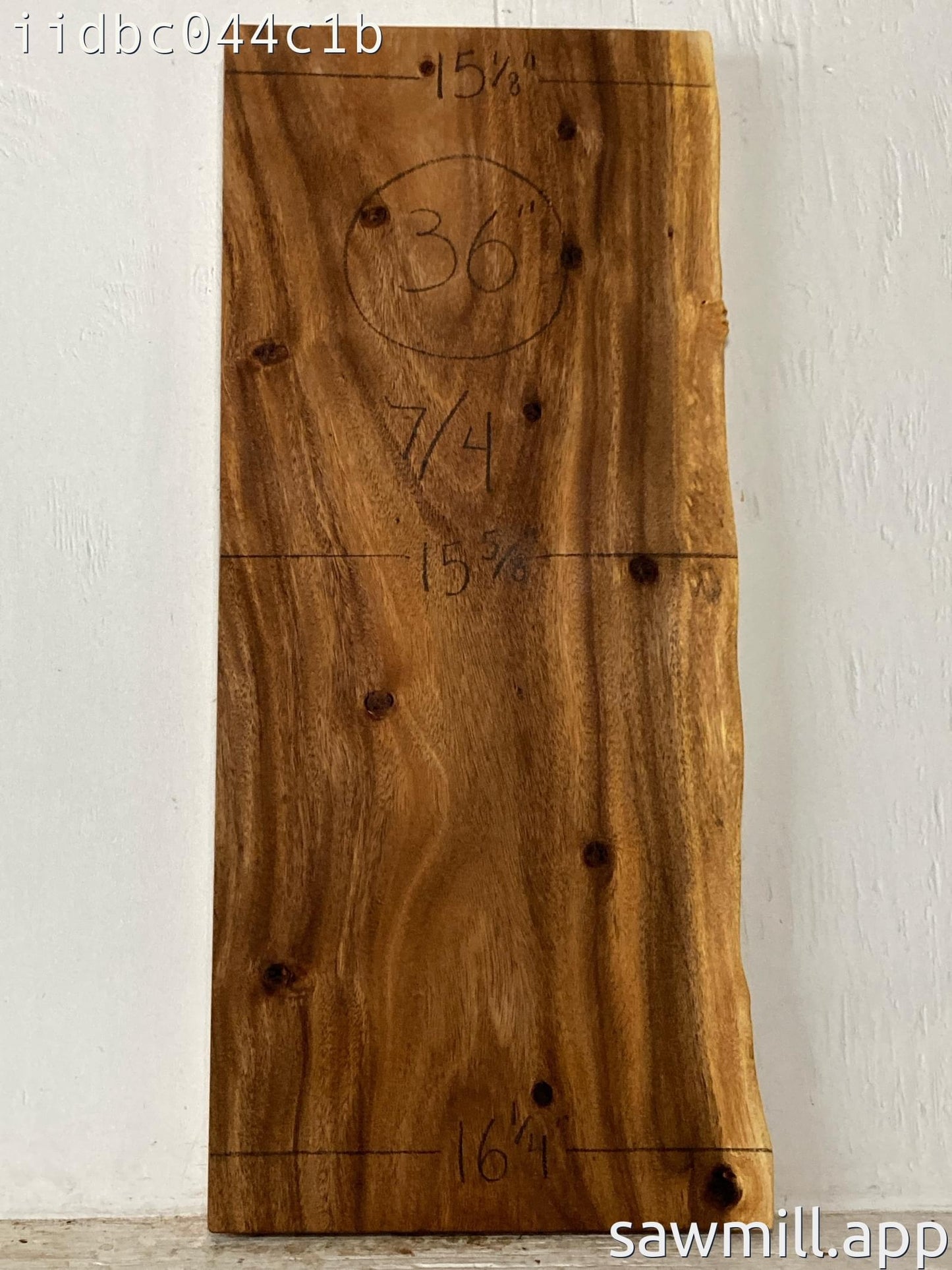 1.75" x 16" x 36" Monkeypod