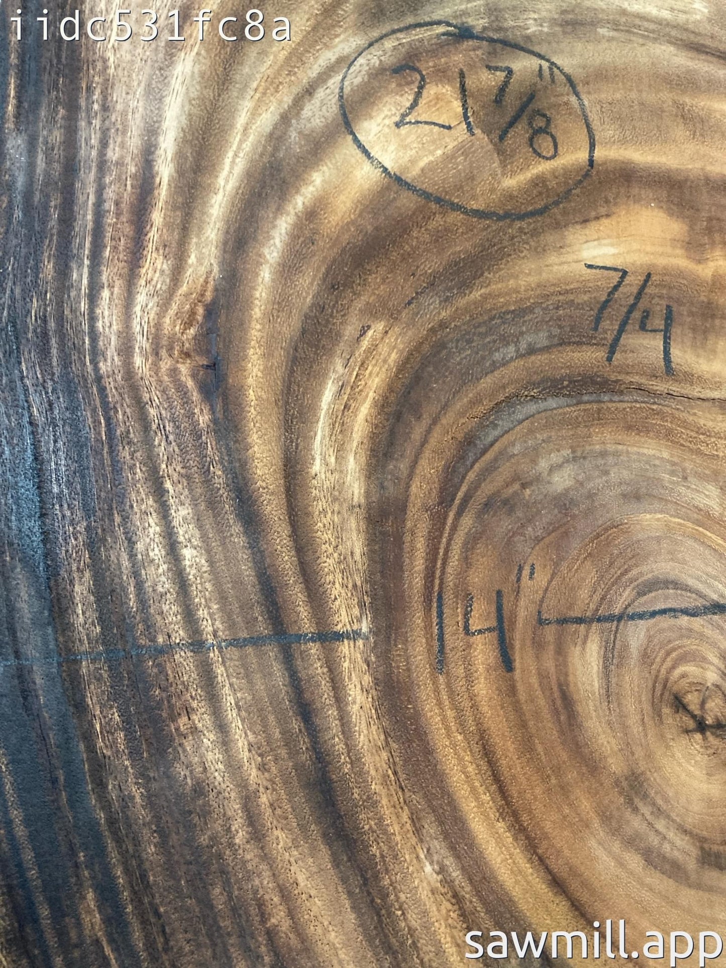 1.75" x 14" x 21" Monkeypod