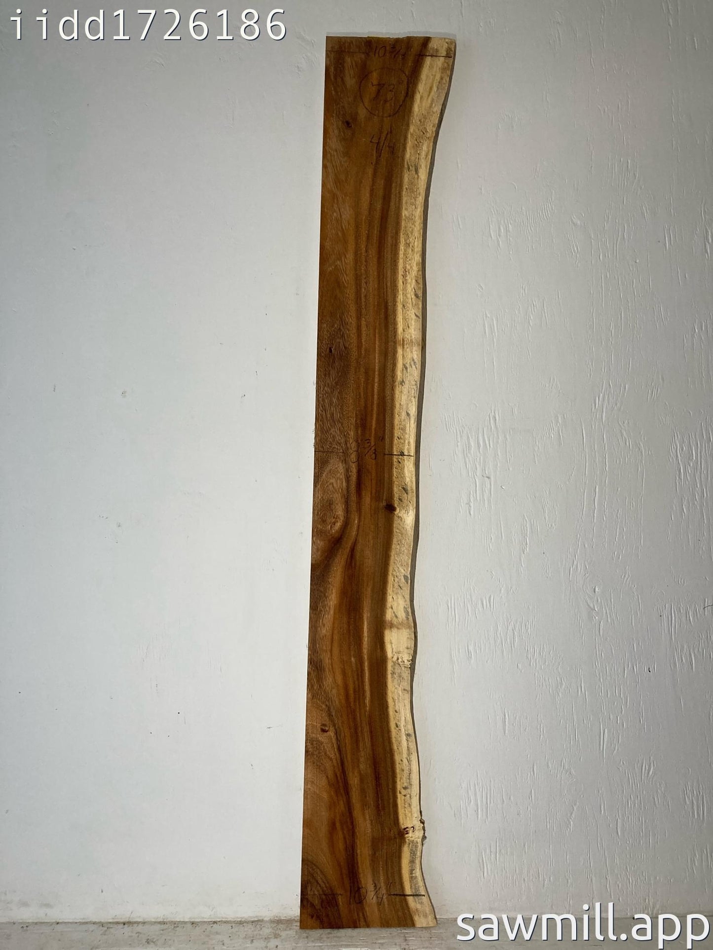 1" x 10" x 73" Monkeypod