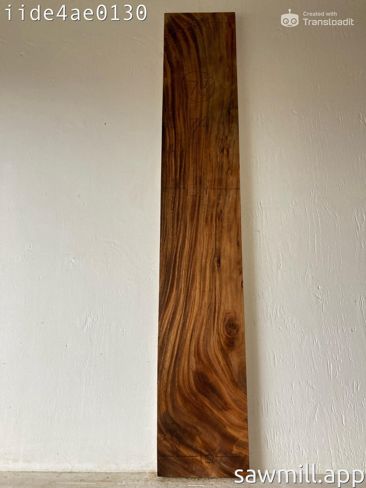 1.75" x 13" x 78" Monkeypod