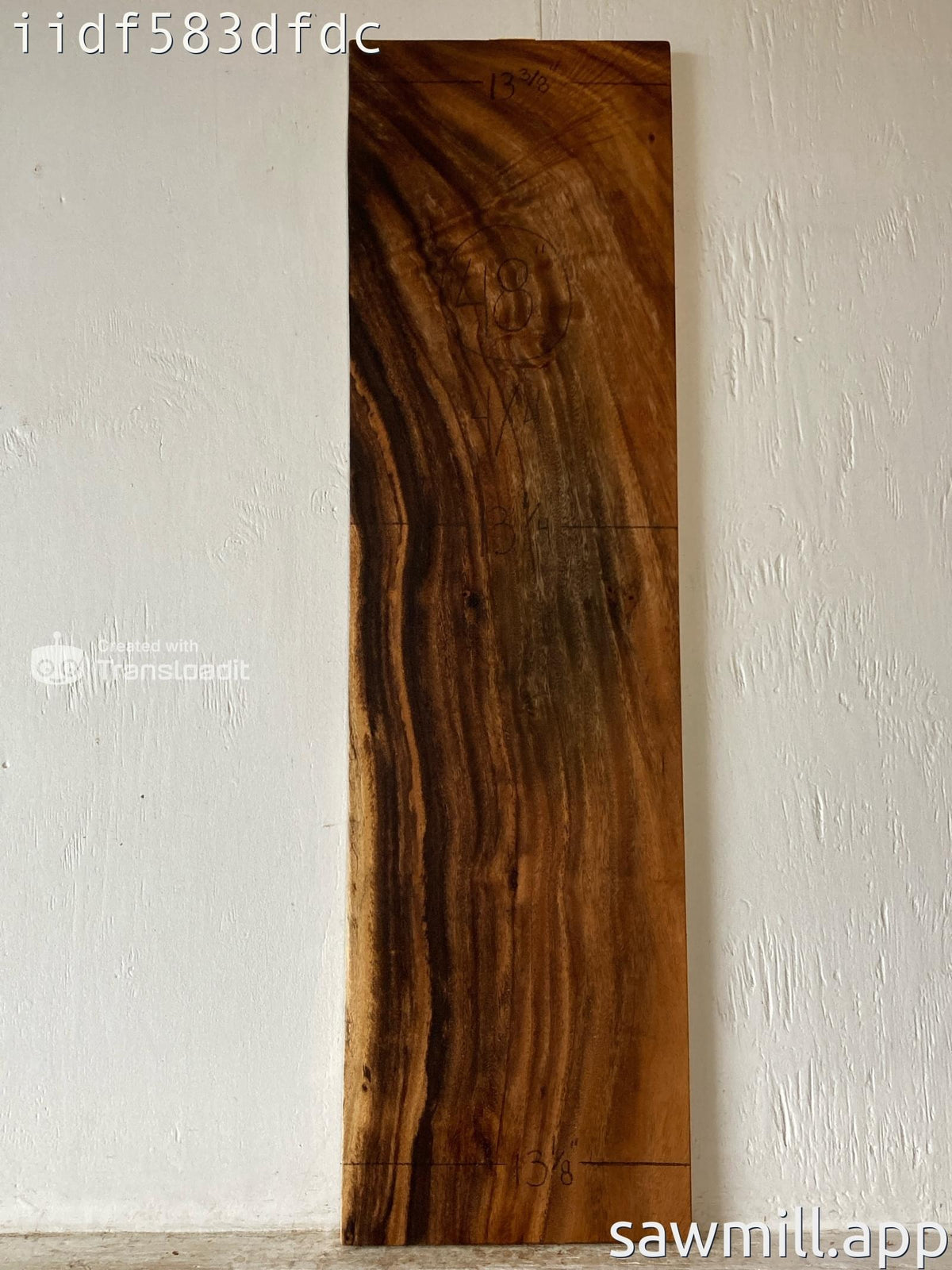 1" x 13" x 48" Monkeypod