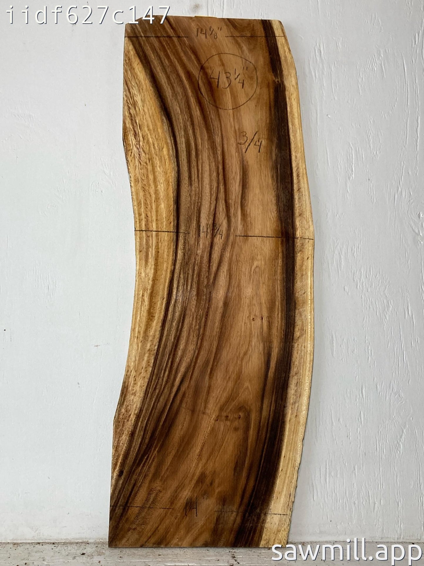 0.75" x 14" x 43" Monkeypod