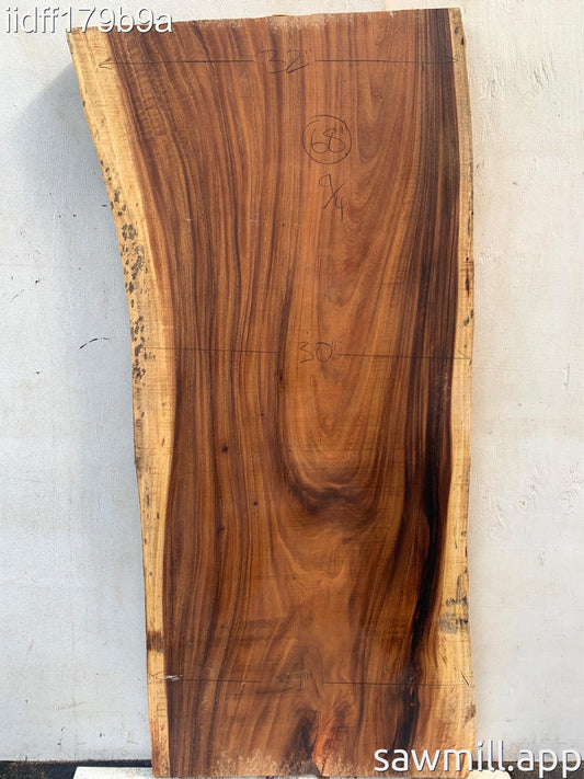 2.25" x 32" x 68" Monkeypod